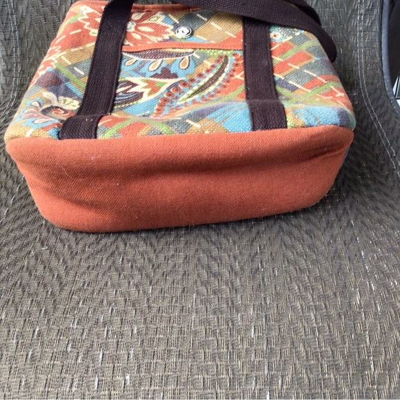 Spartina 449 Rust Print Canvas Insulated Lunch Cooler Bag - Picture 3 of 7